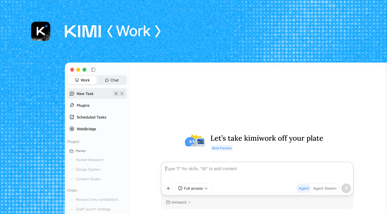 Kimi Work desktop interface